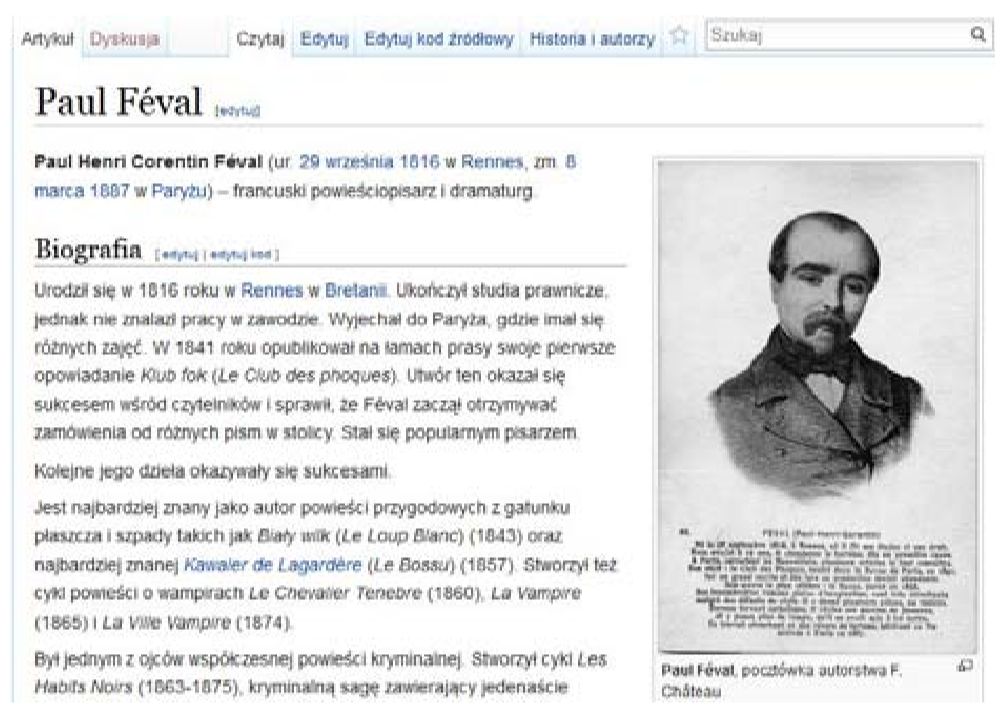 Paul Féval (sur la Wikipédia polonaise)