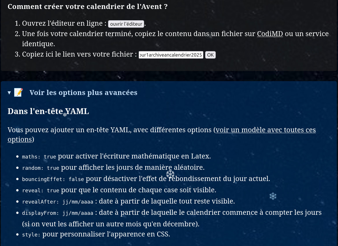 calendrierdelavent parametres