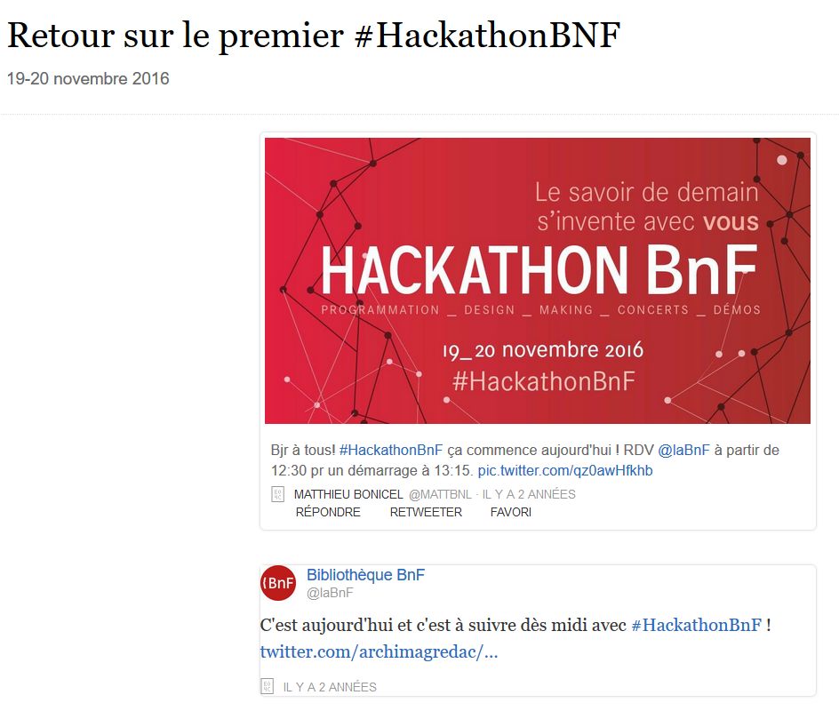 Hackathon BNF 2017